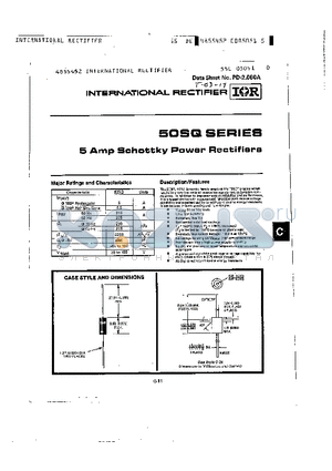 50SQ040 datasheet - 5 AMP SCHOTTKY POWER RECTIFIER