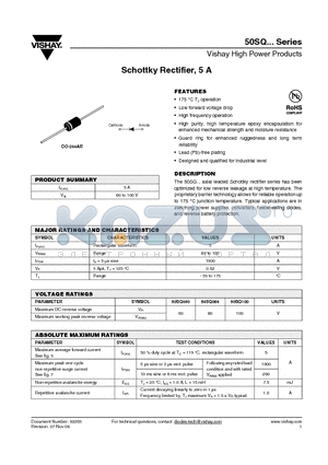 50SQ060TR datasheet - Schottky Rectifier, 5 A