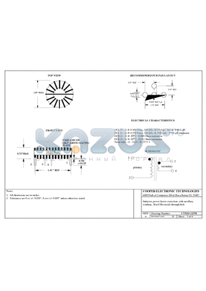 CTX02-12378 datasheet - INDUCTOR, POWER FACTOR CORRECTION, WITH AUXILARY WINDING