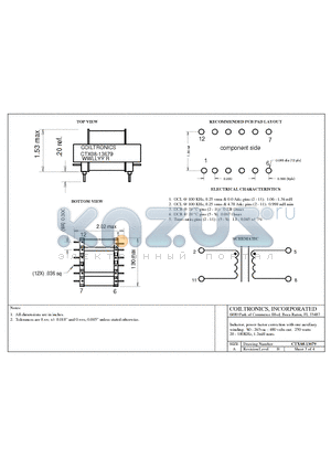 CTX08-13679 datasheet - INDUCTOR, POWER FACTOR CORRECTION WITH ONE AUXILARY WINDING