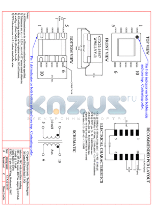 CTX22-15557 datasheet - INDUCTOR, PFC WITH AUXILARY WINDING