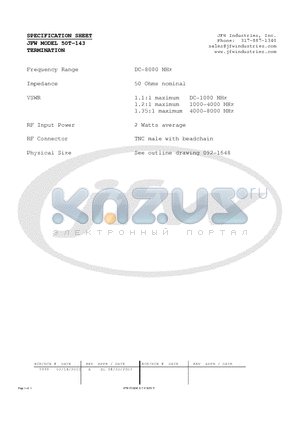 50T-143 datasheet - TERMINATION