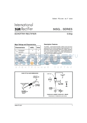 50SQ080TR datasheet - SCHOTTKY RECTIFIER