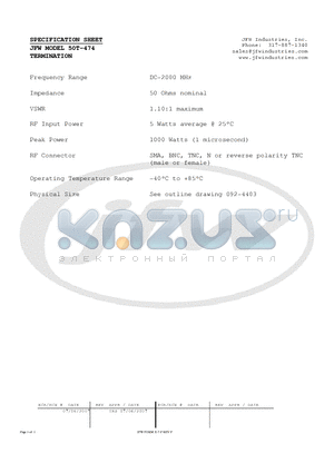 50T-474 datasheet - TERMINATION