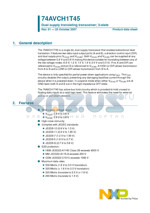 74AVCH1T45GM datasheet - Dual supply translating transceiver; 3-state