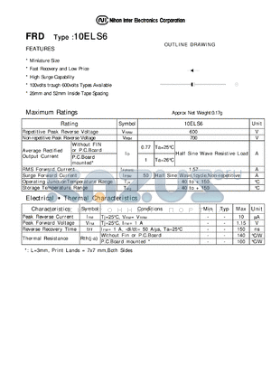 10ELS6 datasheet - HIGH SURGE CAPABILITY 100VOLTS TROUGH 600VOLTS TYPE AVAILABLE