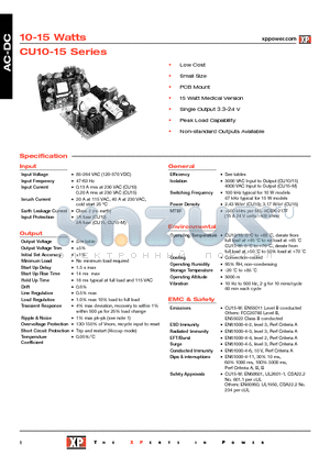 CU10-13 datasheet - AC-DC Power Supplies