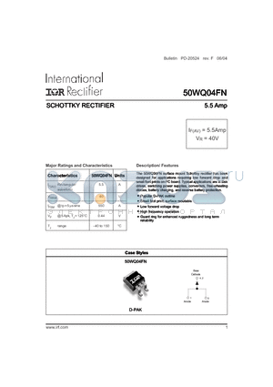 50WQ04FN datasheet - SCHOTTKY RECTIFIER