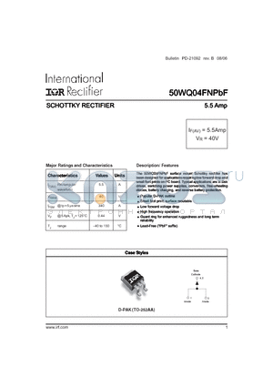 50WQ04FN datasheet - SCHOTTKY RECTIFIER