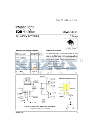 50WQ06FNTRR datasheet - SCHOTTKY RECTIFIER