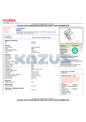 0190060009 datasheet - Flag Avikrimp Quick Disconnect