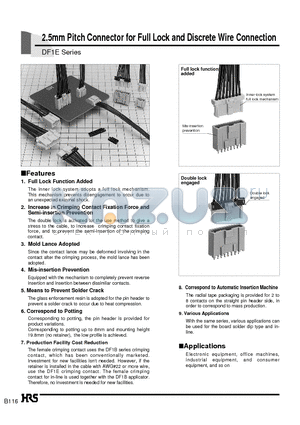 DF1E-02P-2.5DS datasheet - 2.5mm Pitch Connector for Full Lock and Discrete Wire Connection