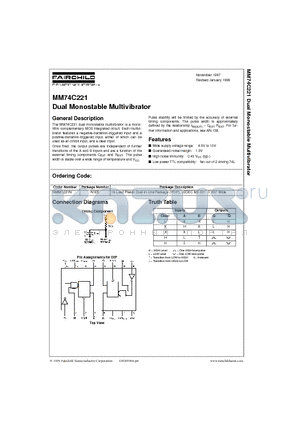 74C221 datasheet - Dual Monostable Multivibrator