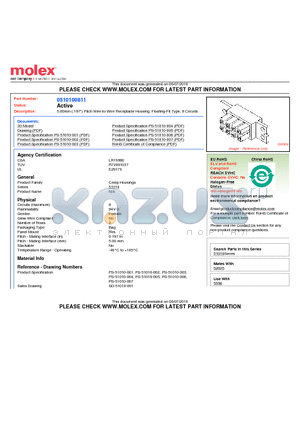 51010-0811 datasheet - 5.00mm (.197