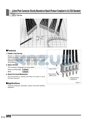 DF2-16P-2.5C datasheet - 2.5mm Pitch Connector Directly Mounted on Board (Product Compliant to UL/CSA Standard)