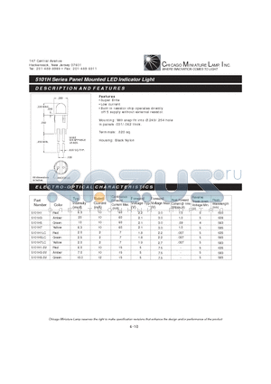 5101H1-5V datasheet - Panel Mounted LED Indicator Light