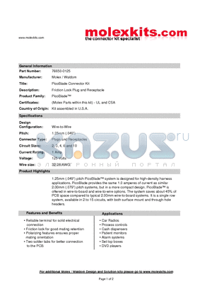 51021-0200 datasheet - Friction Lock Plug and Receptacle