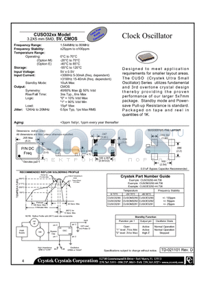 CUSOE3291 datasheet - Clock Oscillator