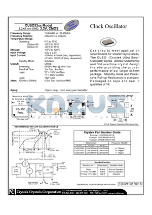 CUSOM3392 datasheet - Clock Oscillator