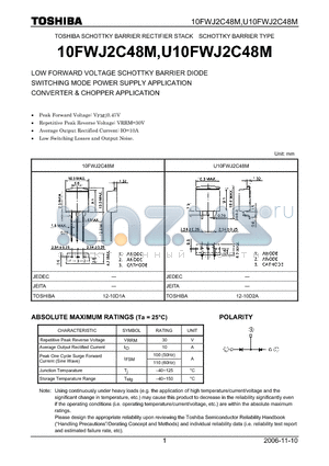 10FWJ2C48M_06 datasheet - LOW FORWARD VOLTAGE SCHOTTKY BARRIER DIODE