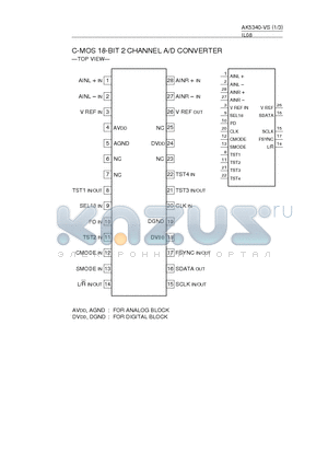 AK5340-VS datasheet - C-MOS 18-BIT 2 CHANNEL A/D CONVERTER