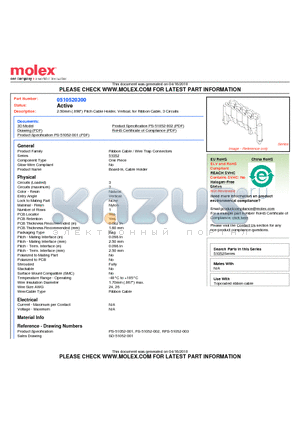 51052-0300 datasheet - 2.50mm (.098