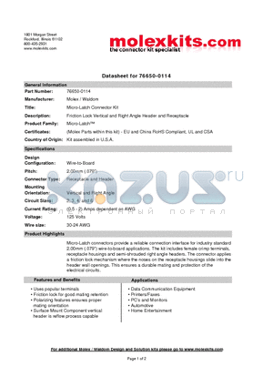 51065-0300 datasheet - Friction Lock Vertical and Right Angle Header and Receptacle