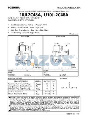 10JL2C48A datasheet - HIGH EFFICIENCY DIODE STACK (SWITCHING TYPE POWER SUPPLY APPLICATION)
