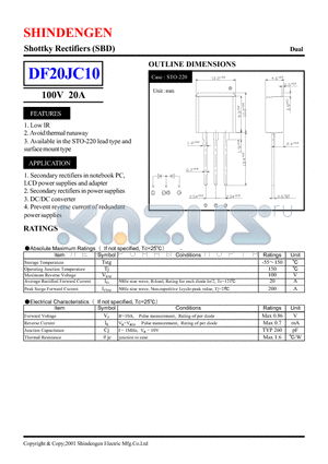 DF20JC10 datasheet - Shottky Rectifiers(SBD)