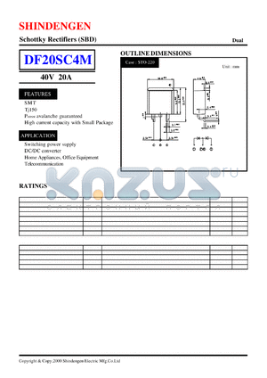DF20SC4M datasheet - Schottky Rectifiers (SBD) (40V 20A)