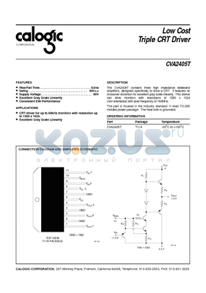 CVA2405 datasheet - Low Cost Triple CRT Driver