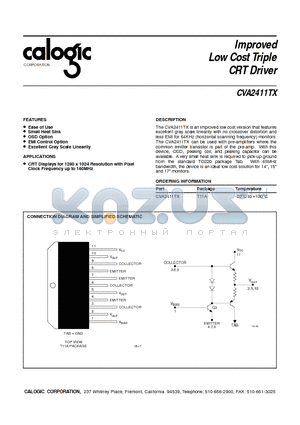 CVA2411 datasheet - Improved Low Cost Triple CRT Driver