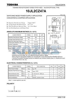 10JL2CZ47A_06 datasheet - SWITCHING MODE POWER SUPPLY APPLICATION