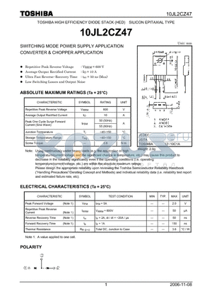 10JL2CZ47_06 datasheet - SWITCHING MODE POWER SUPPLY APPLICATION