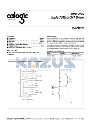 CVA2415TZ datasheet - Improved Triple 75MHz CRT Driver