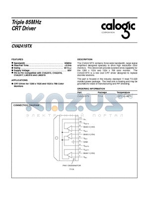 CVA2419 datasheet - Triple 85MHz CRT Driver