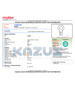 0190690096 datasheet - Krimptite Ring Tongue Terminal for 14-16 AWG Wire