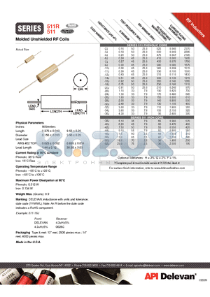 511-14J datasheet - Molded Unshielded RF Coils