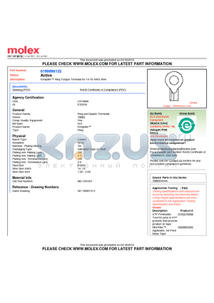 0190690122 datasheet - Krimptite Ring Tongue Terminal for 14-16 AWG Wire