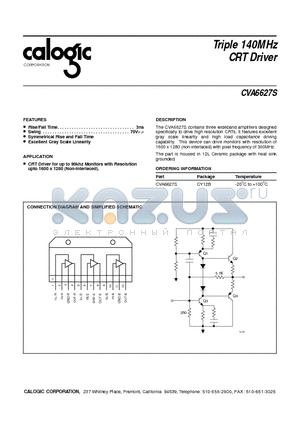 CVA6627S datasheet - Triple 140MHz CRT Driver