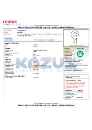 0190690212 datasheet - Krimptite Ring Tongue Terminal for 10-12 AWG Wire