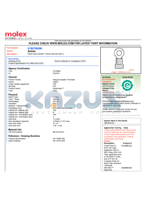 0190700066 datasheet - RING INSULKRIMP TAPED (BB-223-02XT)