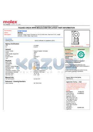 0190730028 datasheet - Avikrimp Ring Tongue Terminal