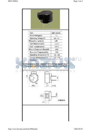 BMT-0904A datasheet - BMT-0904A