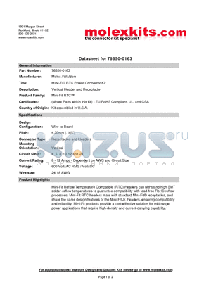 39-01-2120 datasheet - Vertical Header and Receptacle