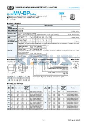 BMV-100ADA6R8MD55G datasheet - SURFACE MOUNT ALUMINUM ELECTROLYTIC CAPACITORS