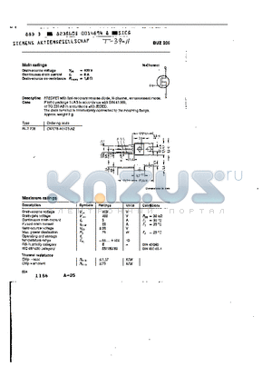 C67067-A1403-A2 datasheet - main ratings