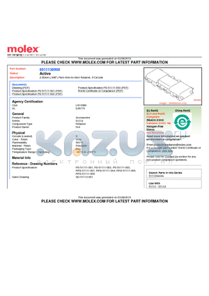 51113-0905 datasheet - 2.50mm (.098