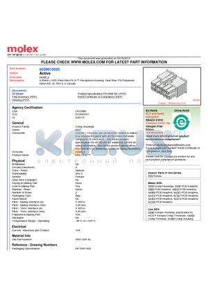 39-01-3025 datasheet - 4.20mm (.165