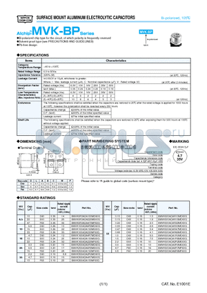 BMVK100ADA150ME60G datasheet - SURFACE MOUNT ALUMINUM ELECTROLYTIC CAPACITORS